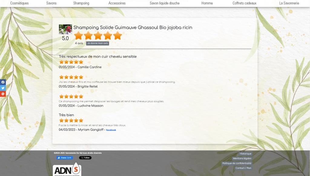 Liste et d�tails des avis produits